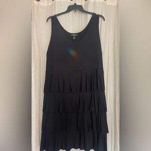Jersey knit stretchy tiered dress
